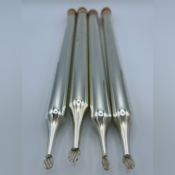 Set Of 4 VINTAGE Mercury Glass Taper Candles Cork Bottom Portugal 10.5” - Picture 3 of 3